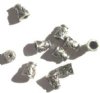 10 8x6mm Bali-like Bead Antique Silver End Caps